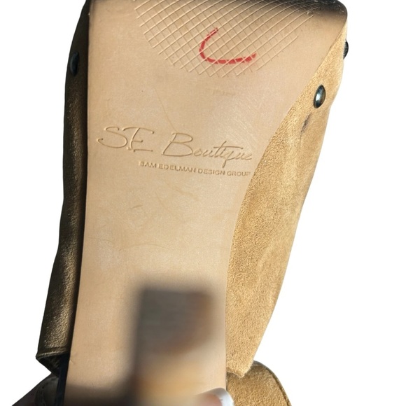 Sam Edelman SE Boutique Oscar Leather Peep Toe Spiked Heel Sandals Sz 8.5 - Picture 10 of 12